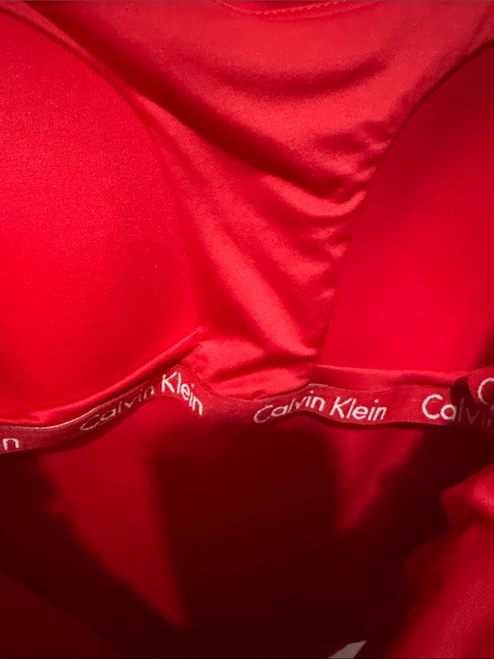 Calvin Klein Red Ruched Front One-Piece Swimsuit - Picture 5 of 6